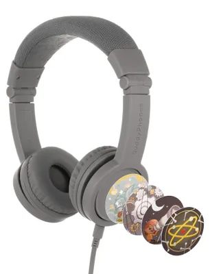 Produktbild von BuddyPhones Explore+, Kabelgebunden, 20 - 20000 Hz, Anrufe/Musik, 105 g, Kopfhörer, Grau