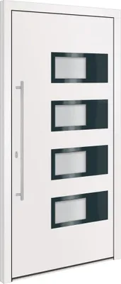Image de vidaXL Porte d'entrée Blanc 100x200 cm Aluminium et PVC