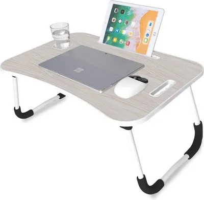 Obrázok produktu pre Sklopný nočný stolík 60 x 40 x 26 cm na notebook a raňajky