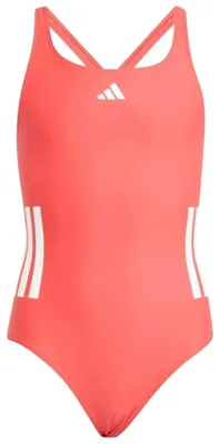 Produktbild von adidas Mädchen 3-Stripes C-Back Swimsuit Kids Swimwear, Semi Lucid Red/White, 14