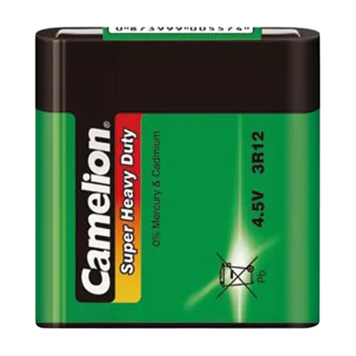 Zdjęcie produktu dla Camelion 3R12-BP1G, Jednorazowa bateria, 4.5V, Cynkowo-węglowy, 4,5 V, 1 szt., 84 x 23 x 114 mm