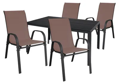 Image de Salon de jardin Ensemble de 5 pièces L150xl90xH74cm aluminium Nonwood