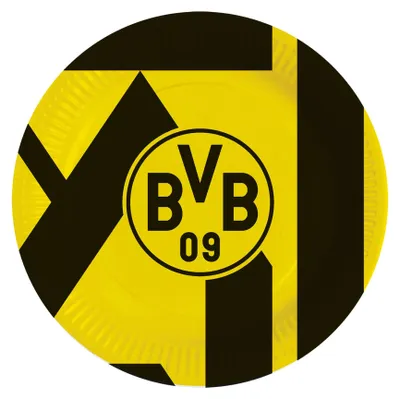 Zdjęcie produktu dla 8 papierowych talerzyków BVB Borussia Dortmund