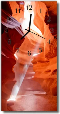 Produktbild von Tulup Glasuhr Wanduhr Küchenuhr Echt-Glas 30x60 Bergschlucht Orange