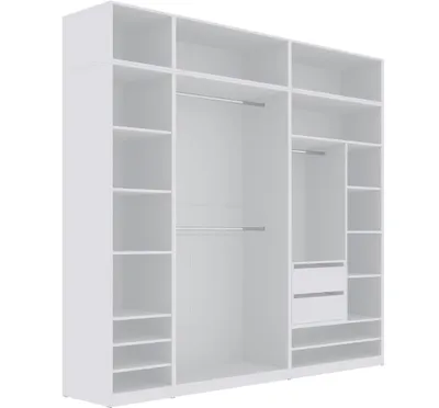 Produktbild von Marmex TRES F/N Weiß Kleiderschrank ohne Türen mit Aufsätzen 240x246x51 cm