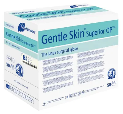 Produktbild von Meditrade® unisex OP-Handschuhe Gentle Skin® Superior OP™ weiß Größe 7,5 50 St.