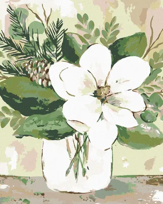 Produktbild von Zuty - Malen nach Zahlen - WINTERMAGNOLIEN IM GLAS 2 (HALEY BUSCH), 40x50 cm, mit Keilrahmen (bereits gespannt)