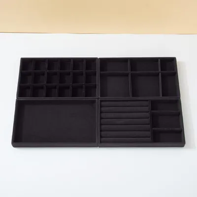 Produktbild von STUNQ® Schmuckaufbewahrung Samt Schmuckkoffer Organizer für Ringe Armband Ketten Aufbewahrungsbox