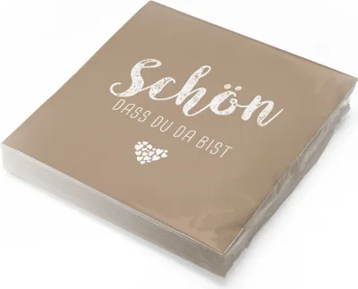 Produktbild von itenga 20x Serviette Schön dass du da bist latte macchiato