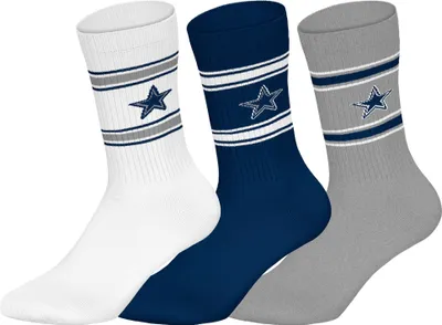 Produktbild von Huddle Uni Freizeitsocken Dallas Cowboys Crew 3-Pack WHT/BLU/GRY - Größe 39-42