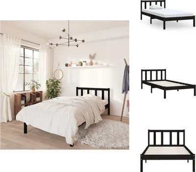Obrázek produktu pro vidaXL Postel z masivu černá borovice 75x190 cm - Postele a rámy postelí
