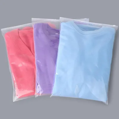 Productafbeelding van Kledingtassen - Set van 50 - 40cm doorzichtige ritszakken - Herbruikbare zakken met ritssluiting