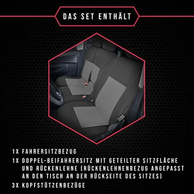 Produktbild von Autositzbezüge Maß Schonbezüge für Toyota Proace City ab 19 1+2 Front Sitzbezug