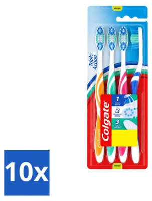 Produktbild von 10 x Colgate Triple Action Tandenborstel Medium - Vorteilspackung - 10 Stücke