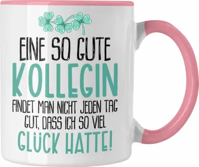 Produktbild von Trendation - Beste Kollegin Tasse Geschenk Spruch Arbeitskollegin Geschenkidee Geburtstag Abschied Jobwechsel (Rosa)