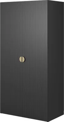Produktbild von Selsey Moonir - Kleiderschrank 2-türig mit Kleiderstange, 100 cm, schwarz