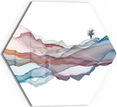 Produktbild von DEQORI Glasbild Echtglas 55x48 cm 'Berglandschaft' Wandbild Bild modern Deko