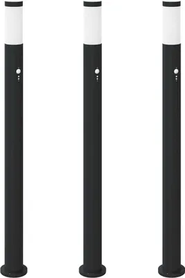 Produktbild von vidaXL Pollerleuchten mit Sensor 3er 110 cm Edelstahl IP44
