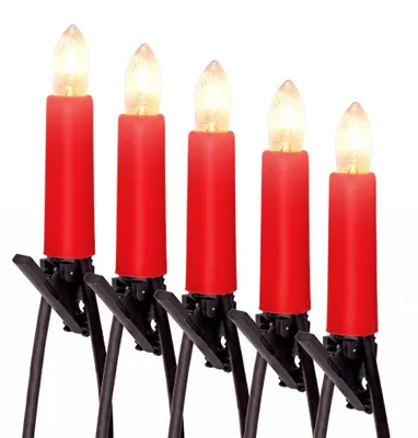 Produktbild von CLGarden Original NARVA Schwibbogenlichterkette Außen mit 15 roten Schaftkerzen Ersatzlichterkette für Schwibbogen, KI-generiertes Bild