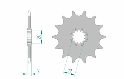Produktbild von AFAM Stahl Standard Ritzel vorne - 415