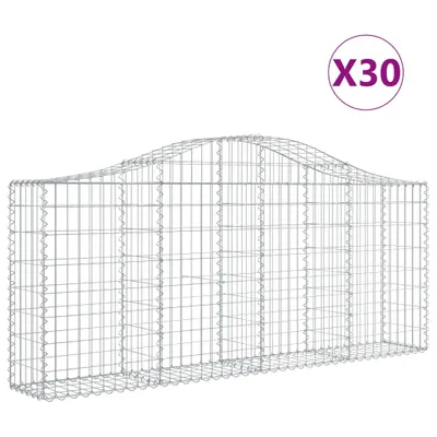 Produktbild von vidaXL Gabionen mit Hochbogen 30 Stk. 200x30x80/100cm Verzinktes Eisen