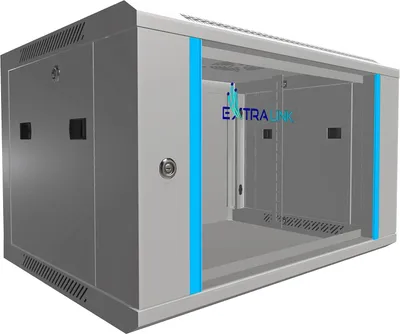 Immagine prodotto di Extralink Armadio a rack 6U 600x450 Grigio a parete - Scaffale a parete - 6U - 60 kg - Serratura di sicurezza - Guide di stoccaggio - Grigio