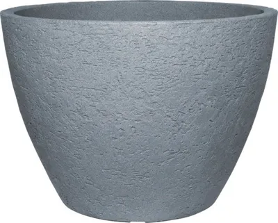 A gray, textured planter pot.