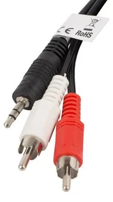 Image de LANBERG Minijack 3.5mm(M) 3 PIN->2x RCA(CINCH)(M) Kabel 2,0m