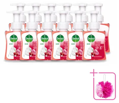 Produktbild von 12 x Dettol Schaumhandseife Rosen & Kirschblüte - 250 ml - Sparpackung - 12 Stücke