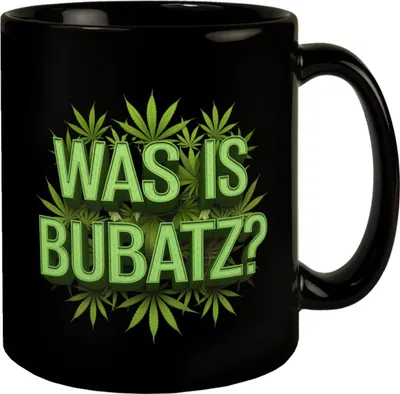 Produktbild von Was is Bubatz? Tasse mit Cannabisblatt
