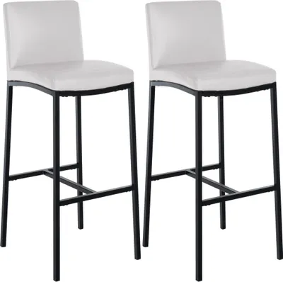 Productafbeelding van Set van 2 witte barkrukken – Kunstleer, moderne barkrukken, comfortabele zitting, eenvoudige montage