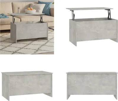 Produktbild von vidaXL Couchtisch Betongrau 102x55,5x52,5 cm Holzwerkstoff - Couchtisch - Couchtische - Couchtisch Höhenverstellbar - Beistelltisch