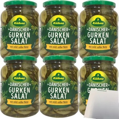 Produktbild von Kühne Dänischer Gurkensalat mit milder süßer Note 6er Pack (6x670g Glas) + usy Block