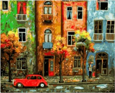 Immagine prodotto di Vikpap W4238 - Quadro numerico, tela 40 × 30 cm - Strade colorate della città