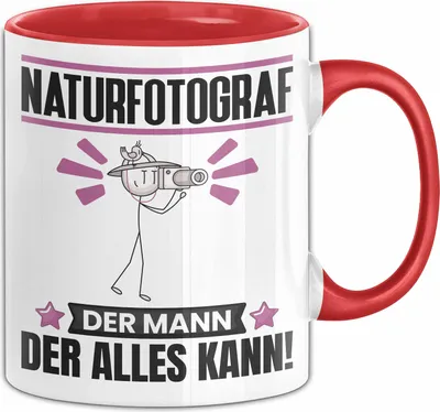 Produktbild von Naturfotograf Tasse Geschenk für Naturfotograf Der Mann Der Alles Kann Geschenkidee zum Geburtstag (Rot)