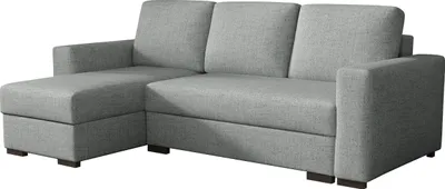 Produktbild von MIRJAN24 Ecksofa Latte mit zwei Bettkästen und Schlaffunktion, Seite universal, Holzfüße, Rückenlehne in Form beweglicher Kissen (Farbe: Neve 85)