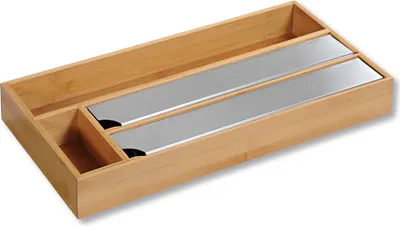 Produktbild von KESPER Folienspender Bambus– 42x19x5,4cm – 4-Fach Organizer, Alufolie, Frischhaltefolie & Backpapier – mit Abreißklappen – Küchenhelfer 5804113