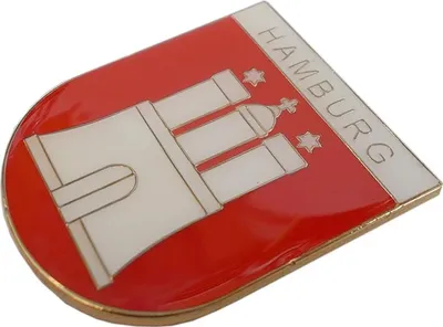 Produktbild von Kühlschrankmagnet Stadt Souvenir Hamburg Wappen mit Tor und Schriftzug 3,5 x 3 cm