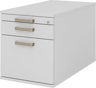 Produktbild von bümö office Rollcontainer - mit Hängeregistratur - Griff: Streifengriff (Kunststoff), Nachbildung: Grau
