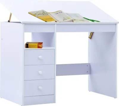 Image de vidaXL Bureau pour enfant basculant blanc