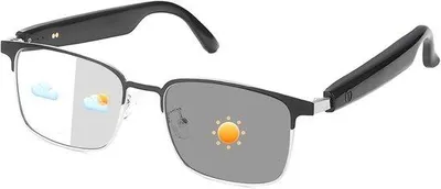 Produktbild von Smart-Glasses Bluetooth-Brille für Outdoor-Aktivitäten mit Musikfunktion - Gepolarisierte Gläser mit Abblendlinse - Uni-Design in Silber