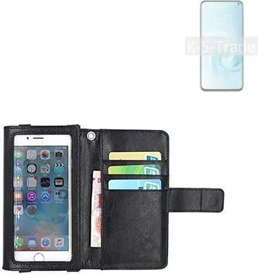 Produktbild von K-S-Trade Handy Hülle Schutz Hülle Kompatibel mit Meizu 17 Case mit Displayschutz / Schutzfolie Flip Cover Wallet case Etui Hülle schwarz
