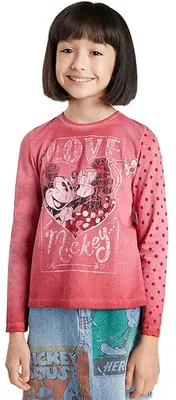 Zdjęcie produktu dla Koszulka dziecięca z długim rękawem Desigual Love Mickey w kolorze różowym, rozmiar 122