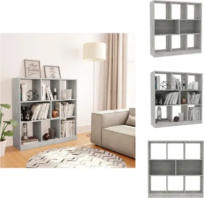 Produktbild von vidaXL Bücherregal Betongrau 97,5x29,5x100 cm Holzwerkstoff -  Bücherregale & Bücherschränke