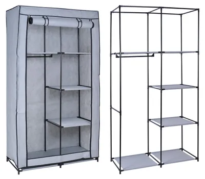 Zdjęcie produktu dla Szafa Garderoba Składana Materiałowa Tekstylna Wieszak Półki Na Ubrania