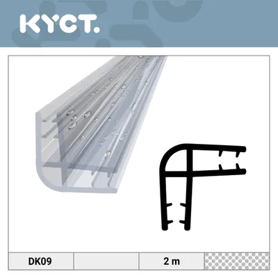 Obrázok produktu pre Tesnenie do sprchy 10 x 2 m pre sklo s hrúbkou 4–5 mm – náhradné tesnenie z PVC pre sprchové dvere, tesnenie do sprchového kúta DK09
