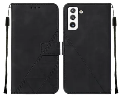 Produktbild von Galaxy S22 Hülle, Schlank Prägung Flip Leder Kartenfächer Schutzhülle mit Ständer für Samsung Galaxy S22 Schwarz