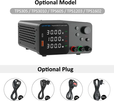 Produktbild von WANPTEK Variables DC-Netzteil 30V 5A Tischnetzteil mit 4-stelliger LED-Anzeige Einstellbares Schaltnetzteil mit Drehgeber-Einstellknopf Ausgang Aktivierungs-/Deaktivierungstaste