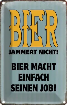 Produktbild von vianmo Blechschild 30x20 cm Bier jammert nicht macht Job Essen Trinken