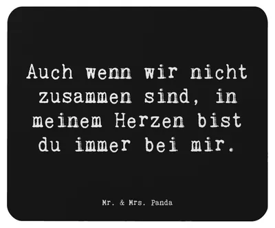 Produktbild von Mr. & Mrs. Panda Mauspad Spruch Trennung von den Eltern - Schwarz - Geschenk, bedingungslose Liebe, Unterstützung, pc mausunterlage, Mouse Pad, Vertrauem, Mousepad, Trost
